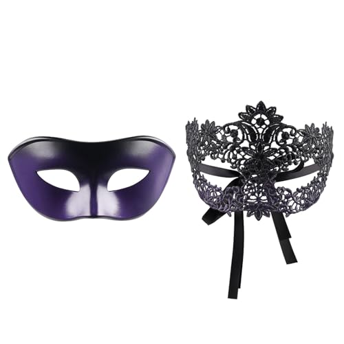 Packung Von 2 Eleganten Täuschungsverkleidungen Half Face Party Accessoires Dauerhafte Plastik Für Kostümvorfälle Und Festivitäten Festival Feierlichkeiten Verkleidungen von DEKKRYNFV