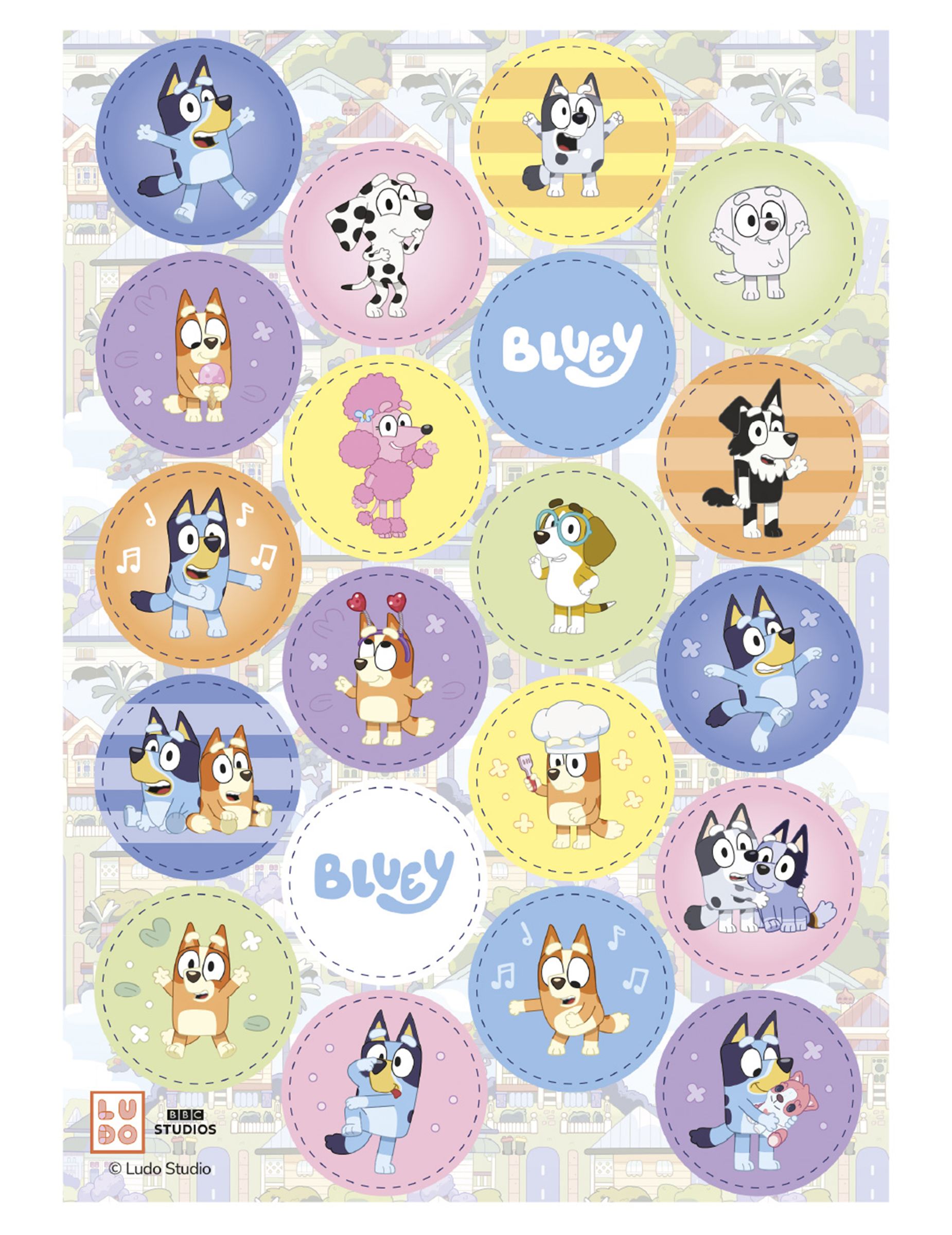 20 Bluey + Bingo Mini-Oblaten für Muffins 3,4 cm 20 Bluey + Bingo Mini-Oblaten für Muffins 3,4 cm von DEKORA