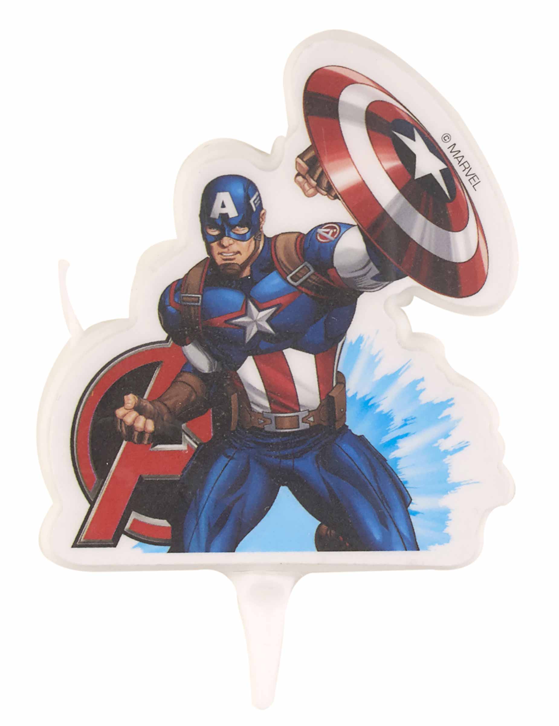 Captain America-Geburtstagskerze Kuchendeko blau-weiss-rot 9,5x6,5cm Captain America-Geburtstagskerze Kuchendeko blau-weiss-rot 9,5x6,5cm von DEKORA