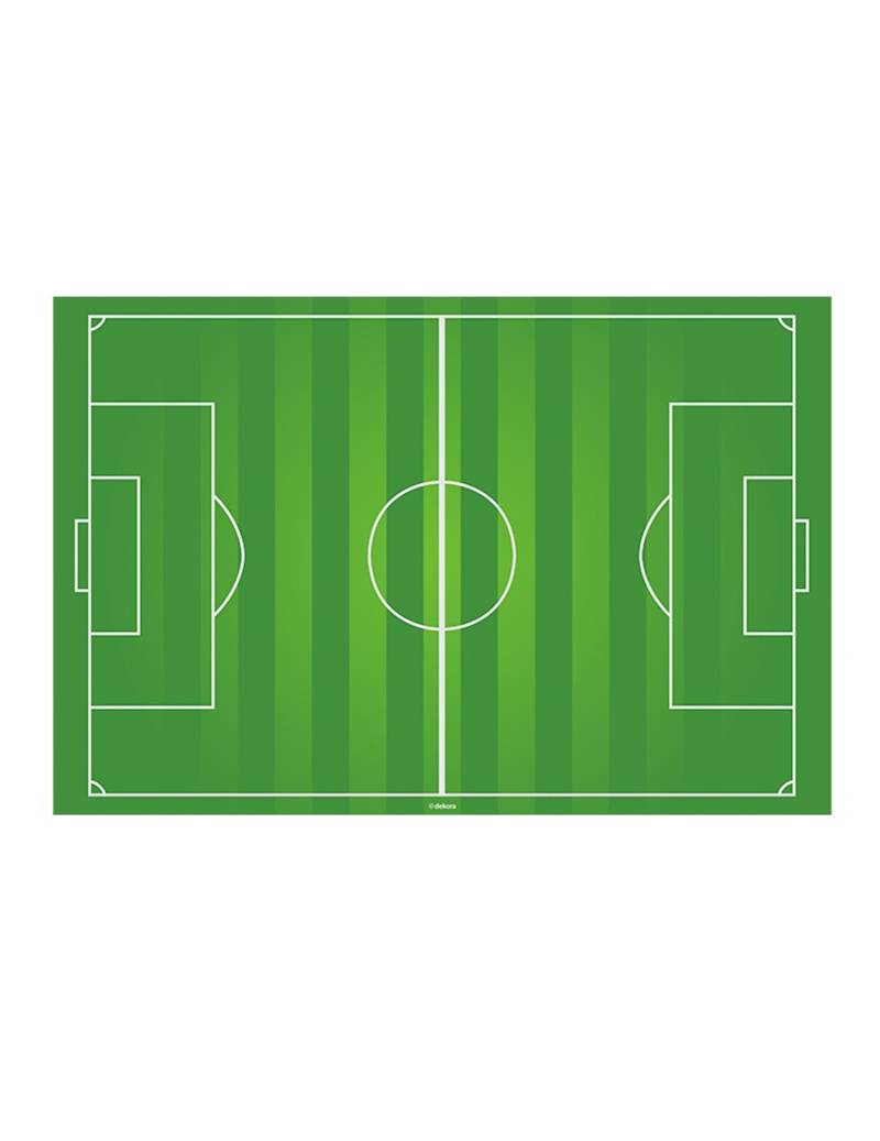 Fussball-Tortenaufleger Spielfeld grün-weiss 20x30cm von DEKORA