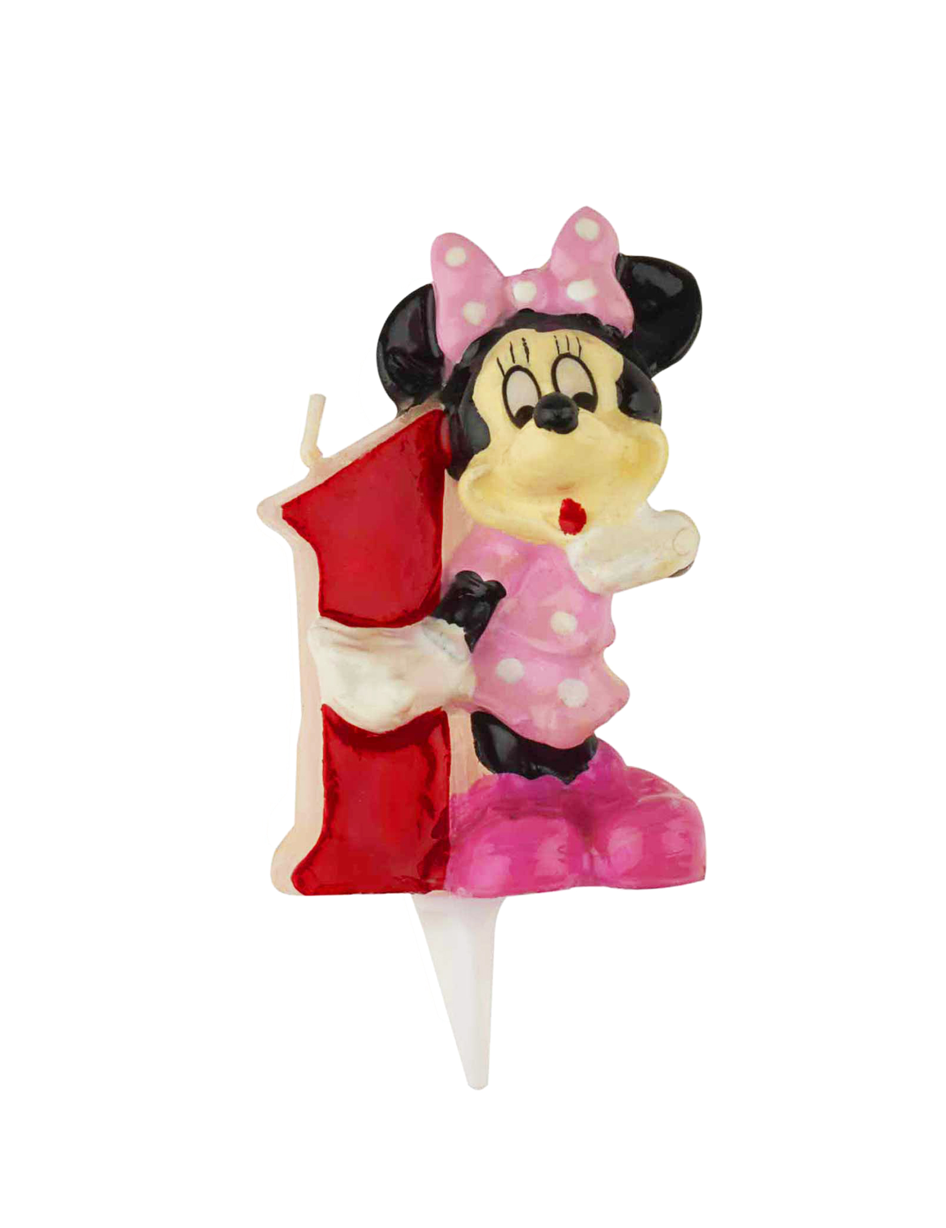 Minnie Maus Kerze Geburtstagskerze Zahl 1 rosa-rot-schwarz 6,5cm Minnie Maus Kerze Geburtstagskerze Zahl 1 rosa-rot-schwarz 6,5cm von DEKORA