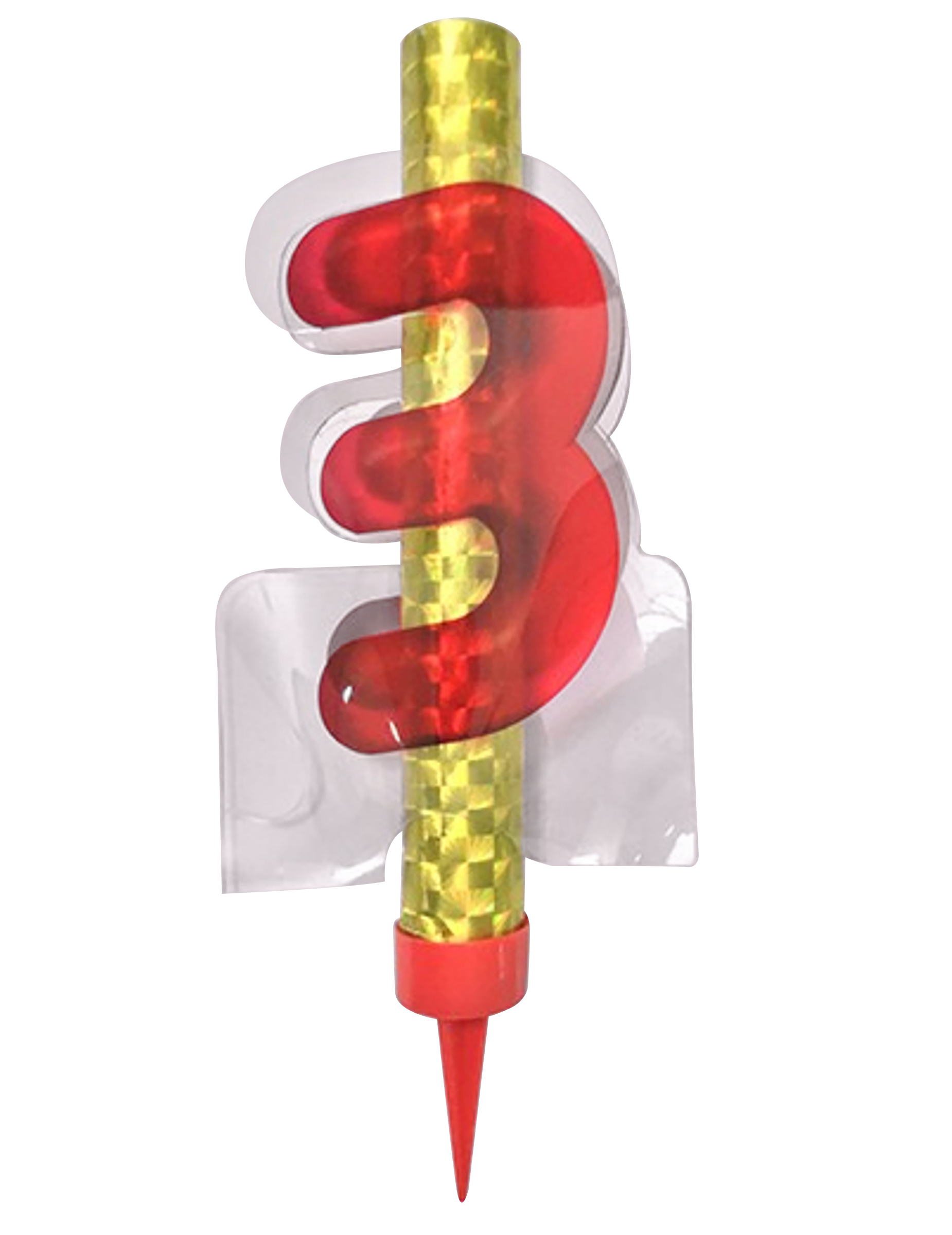 Rote Fontäne Zahl 3 Eisfontäne 12 cm für Torten Rote Fontäne Zahl 3 Eisfontäne 12 cm für Torten von DEKORA