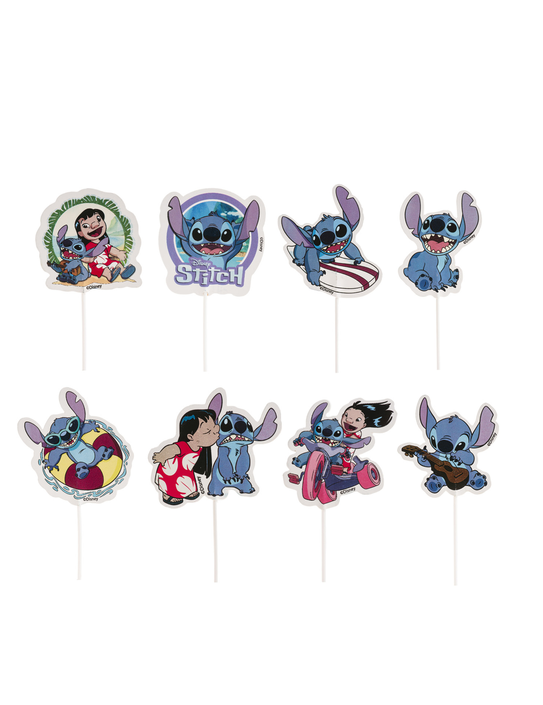 Set 16 Stitch Cake Topper tropische Kuchendeko für Geburtstag von DEKORA