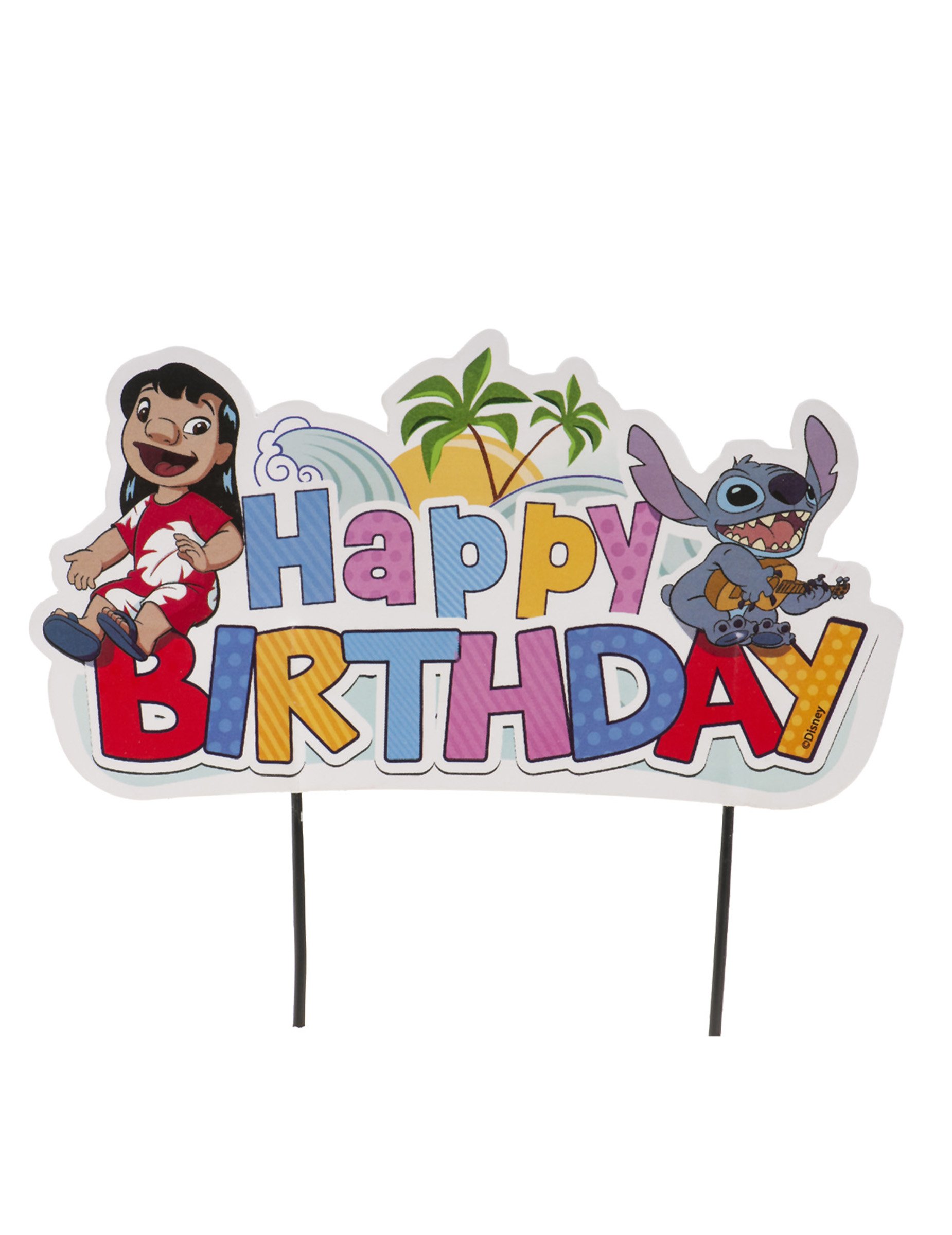Stitch Tortenaufsatz Happy Birthday 17,5 cm von DEKORA