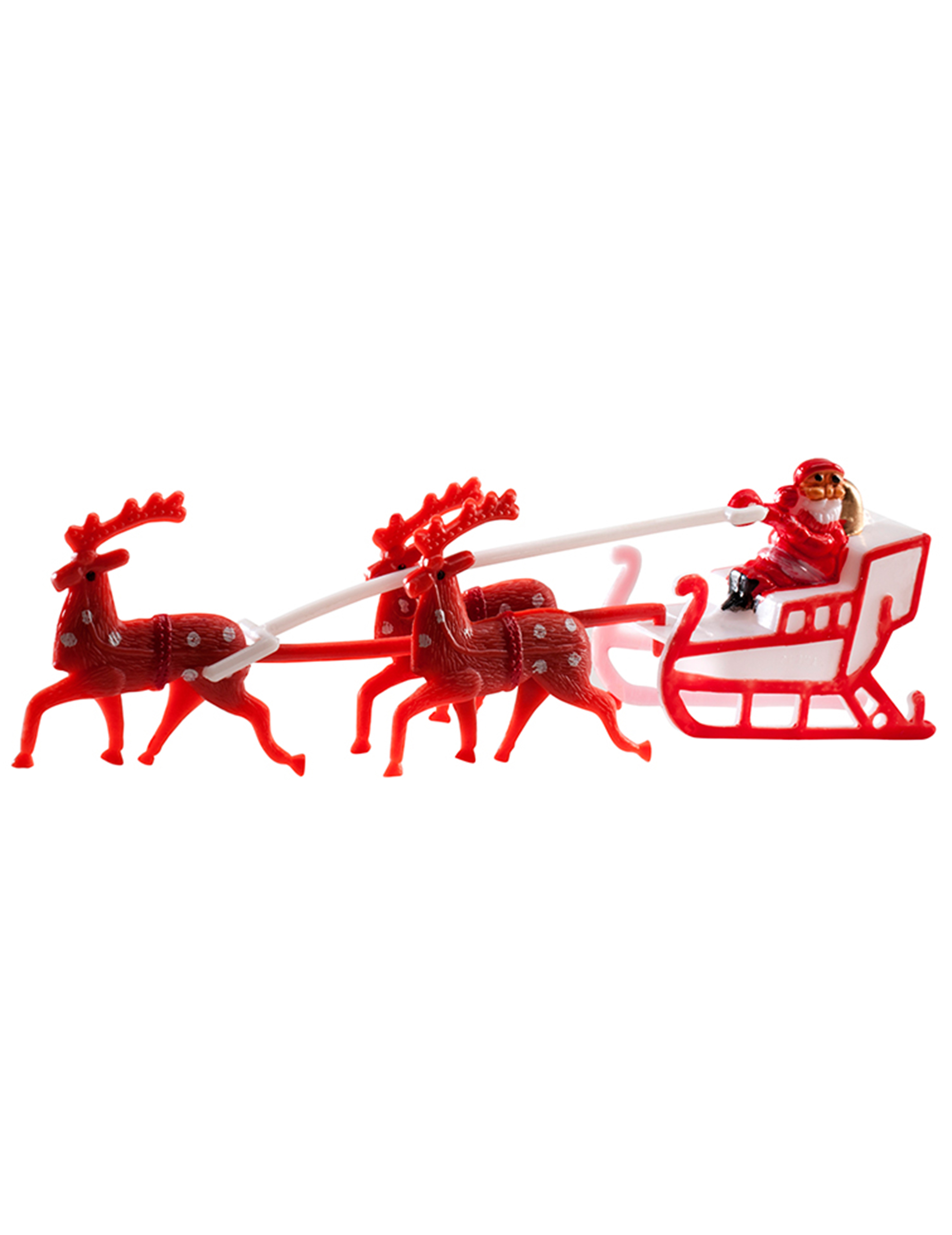 Weihnachtsfigur mit Rentieren Dekoration rot-weiß 14 cm lang Weihnachtsfigur mit Rentieren Dekoration rot-weiß 14 cm lang von DEKORA