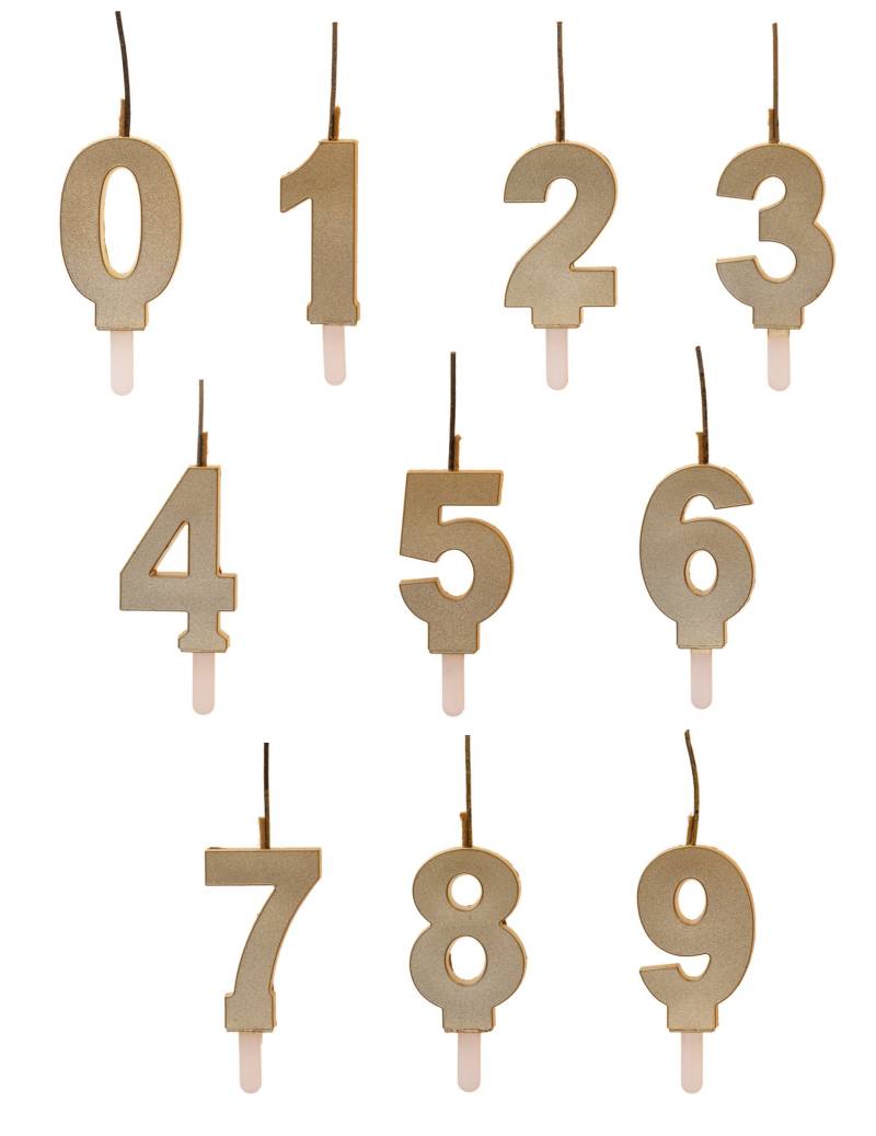 Zahlenkerze Gold Wunderkerze Tortenkerze Zahl Gold von DEKORA