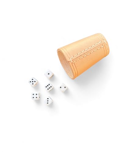 DELALO Würfelbecher Leder mit Würfeln - Echtleder - Leise & Hochwertig, 9 cm x 7 cm DELALO Würfelbecher Leder mit Würfeln - Echtleder - Leise & Hochwertig, 9 cm x 7 cm von DELALO