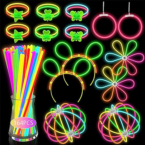 DELEE Knicklichter Kinder, leuchtstäbe party set, Schmetterlingsverbinder für Neon-Knicklichter, Armbänder, Halsketten, Gläser und Bälle für Party deko Partyzubehör, Festival, Halloween (164 Stück) DELEE Knicklichter Kinder, leuchtstäbe party set, Schmetterlingsverbinder für Neon-Knicklichter, Armbänder, Halsketten, Gläser und Bälle für Party deko Partyzubehör, Festival, Halloween (164 Stück) von DELEE