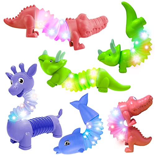 DELEE Pop Röhren Spielzeug, Sensorik Röhrchen Spielzeug für Kinder mit LED-Licht,4Packs Animal Sensorik Tube, Glow Party -Gefälligkeiten,Stressabbau Spielzeug für Autismus Kinder DELEE Pop Röhren Spielzeug, Sensorik Röhrchen Spielzeug für Kinder mit LED-Licht,4Packs Animal Sensorik Tube, Glow Party -Gefälligkeiten,Stressabbau Spielzeug für Autismus Kinder von DELEE