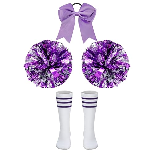 DELIVESS Cheerleader-Kostüm für Mädchen, Cheerleader-Kostüm, Cheerleader-Uniform, Cheerleader-Shirt, Halloween-Party-Outfit, Kleid, 3–4 Jahre (110, Lila) von DELIVESS