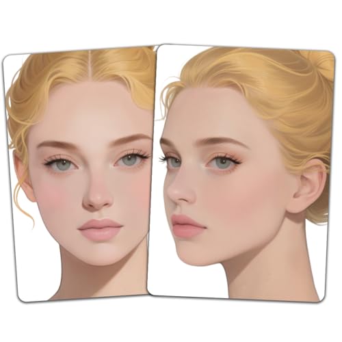 DELORIGIN 2 Stück Gesichtsbemalungs Übungsbrett Größe A4 Wiederverwendbare Übungsbretter Für Make Up Bemalung Übungswerkzeug Für Bühnen Make Up Für Anfänger (Blonde Plattenhaarfrau) von DELORIGIN