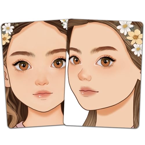 DELORIGIN 2 Stück Übungstafel Zum Schminken Wiederverwendbar Make Up Übung Größe A4 Schaufensterpuppe Gesichts Und Körperbemalungsübung Für Make Up Anfänger (Frau Mit Blümchen) von DELORIGIN
