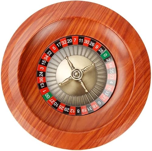 DELURA Roulette-Spielset, 12-Zoll-Roulette-Rad-Set aus robustem Holz, Roulette-Set mit Doppel-Null-Layout for eine Club-Nachtparty, Roulette-Rad-Spielset, Plattenspieler, Freizeit-Tischspiele/663 von DELURA