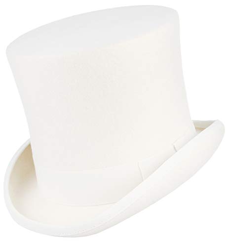 DEMU Zylinder Hut Filzhut Wollfilzhut Mottoparty Partyhut Karneval Chapeau Topper Faschingskostüm Weiß Hutumfang 58-60cm DEMU Zylinder Hut Filzhut Wollfilzhut Mottoparty Partyhut Karneval Chapeau Topper Faschingskostüm Weiß Hutumfang 58-60cm von DEMU