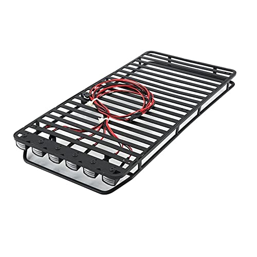 DEMULAX Dachgepäckträger Gepäckträger W/Licht Gelande II D110 1/10 Skala Rock Crawler Spielzeug LKW 4WD Dachgepäckträger für Spielzeugautos(B) von DEMULAX