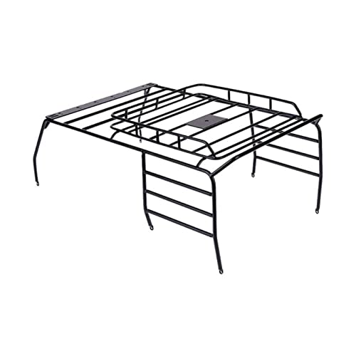 DEMULAX Metalldachgepäckträger-Überrollkäfig-Licht 1/10 RC Crawler, for Axial, SCX10 313MM Radstand, for Jeep, Wrangler Karosserie Dachgepäckträger für Spielzeugautos von DEMULAX