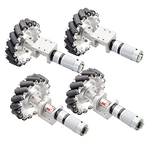 4 Teile/Satz 10 0kg Groß Laden Sie Das Mecanum-Rad Mit DC 24V. Geschwindigkeits-Codierer-Motor-Chassis-Handling Ros Forschung for Arduino DIY. Roboterwagen Mecanum-Rad von DEMUR