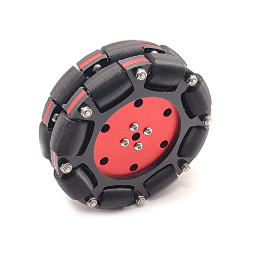 4 Zoll 100mm Omni-Rad Omni-Richtungsreifen Mit 6/8 / 10mm Kupplungsadapter Fit for Robocon Robomaster DIY. Roboter Spielzeugteile. Mecanum-Rad (Size : Wheel and D10mm) von DEMUR