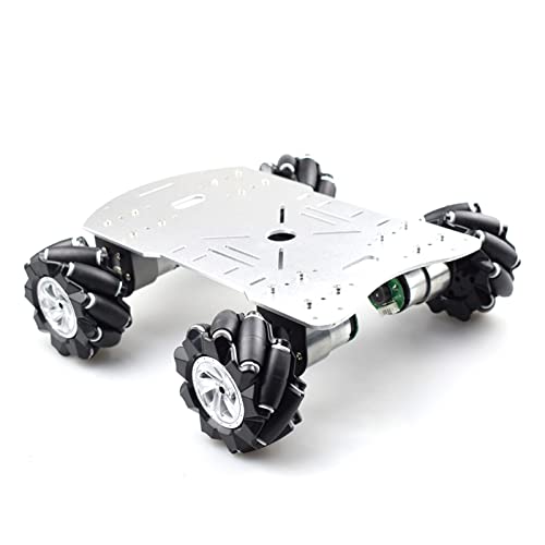 4WD 80mm Mecanum Wheel Robot Car Chassis Kit mit DC 12V. Gebermotor for Arduino-Raspberry Pi DIY. Projekt STENGEL Spielzeug Mecanum-Rad (Size : Silver car kit) von DEMUR