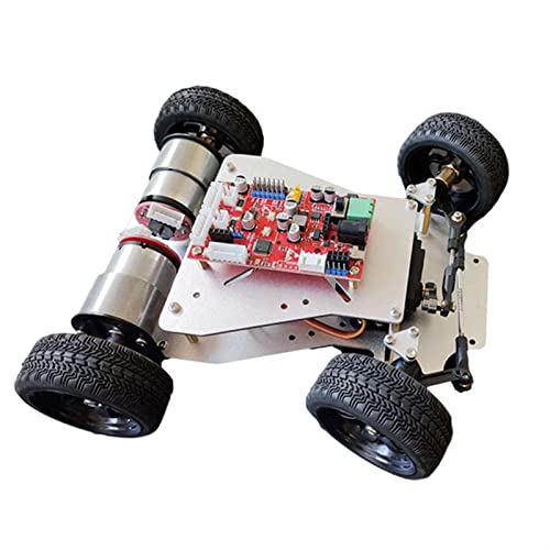 DEMUR DIY. Smart Car Encoder Chassis Vorderrad-Lenkgetriebe Lenkung Dual Motorantrieb Fit for Arduino Roboter Education Smart Car Mecanum-Rad von DEMUR
