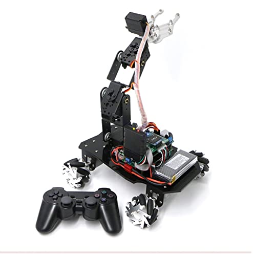 DEMUR MECANUM-Rad Bluetooth-Roboter-Auto-Chassis mechanischer Roboterarmfernbedienung ohne Aufhängungssystem Mecanum-Rad (Size : Black No Suspension) von DEMUR