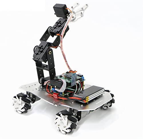 DEMUR MECANUM-Rad Bluetooth-Roboter-Auto-Chassis mechanischer Roboterarmfernbedienung ohne Aufhängungssystem Mecanum-Rad (Size : White No Suspension) von DEMUR