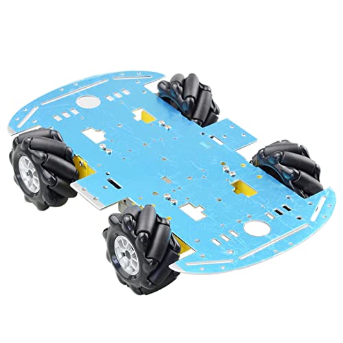 DEMUR Mecanum Rad Omni-richtungsroboter Auto Chassis kit mit 4 stücke Tt Motor FIT for ARDUINO HIPBERRY PI DIY. Spielzeugteile Mecanum-Rad (Size : Full Set Robot) von DEMUR