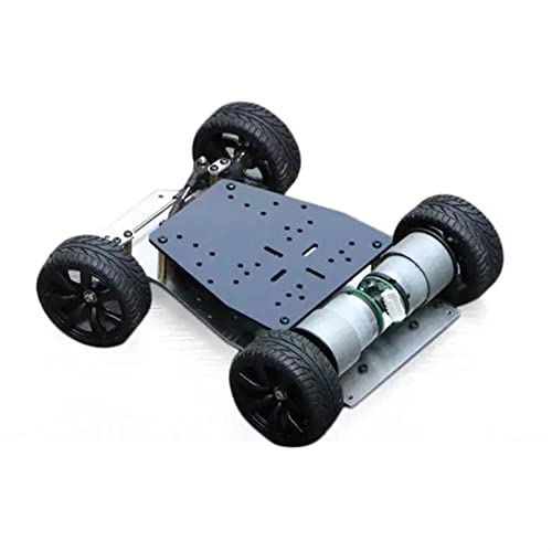 DEMUR Roboterausbildung Smart Car Encoder-Chassis-Vorderrad-Lenkgetriebe Lenkung Dual Motorantrieb Mecanum-Rad von DEMUR