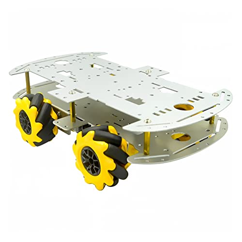 Mecanum Rad Omni-richtungsroboter Auto Chassis kit mit 4 stücke Tt Motor FIT for ARDUINO HIPBERRY PI DIY. Spielzeugteile Mecanum-Rad (Size : Double Layer kit) von DEMUR