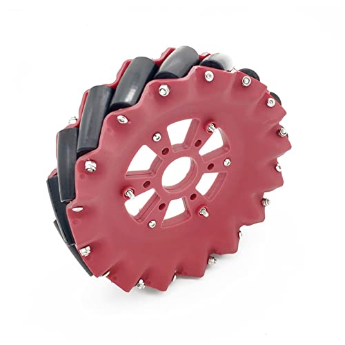 Nylon 6 Zoll 152mm Mecanum-Rad Multicolor omnidirektionales Rad geeignet for Robocon Robomaster DIY RC. Spielzeugteile Mecanum-Rad (Size : Red Left Wheel) von DEMUR
