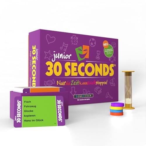 DENKRIESEN - 30 Seconds® Junior - Nur die Zeit kann euch stoppen! | Ab 7 Jahren | 3+ Spieler | Partyspiele für die ganze Familie | Familienspiele | Brettspiel | 16 Spieler und mehr möglich von DENKRIESEN
