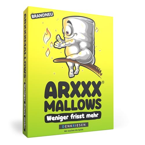 DENKRIESEN - ARXXXMALLOWS® – Weniger frisst mehr. | Als Boxverpackung | Kartenspiel | Ab 9 Jahren | 2-6 Spieler | Familienspiel | Lustiges Spiel | Geschenkidee | 62 Spielkarten von DENKRIESEN