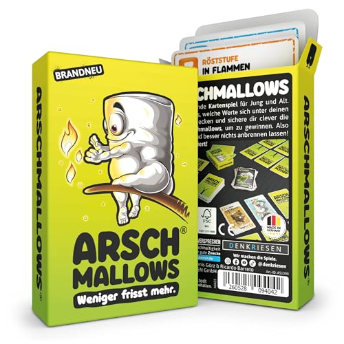 DENKRIESEN - ARSCHMALLOWS® – Weniger frisst mehr. | Kartenspiel | Ab 9 Jahren | 2-6 Spieler | Familienspiel | Lustiges Spiel für die ganze Familie | Perfekt für Spieleabende von DENKRIESEN