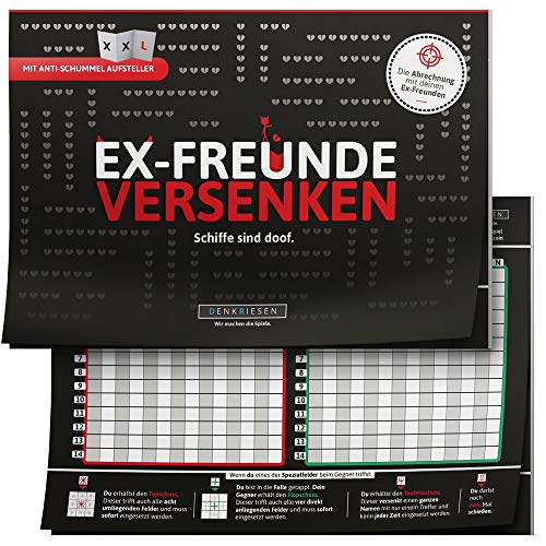 DENKRIESEN - EX-FREUNDE VERSENKEN - "Schiffe sind doof" -Schiffe versenken neu aufgelegt | Spielblock | Partyspiel | Reisespiel | Geburtstagsgeschenk | Spiel für 2 Personen von DENKRIESEN