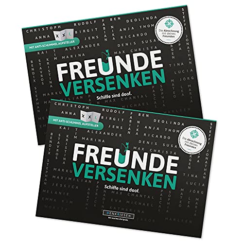 DENKRIESEN - Freunde VERSENKEN 'Schiffe sind doof' im Doppelpack - Schiffe versenken revolutioniert | Reisespiel | Wichtelgeschenk | Geburtstagsgeschenk | Spiel für 2 Personen von DENKRIESEN