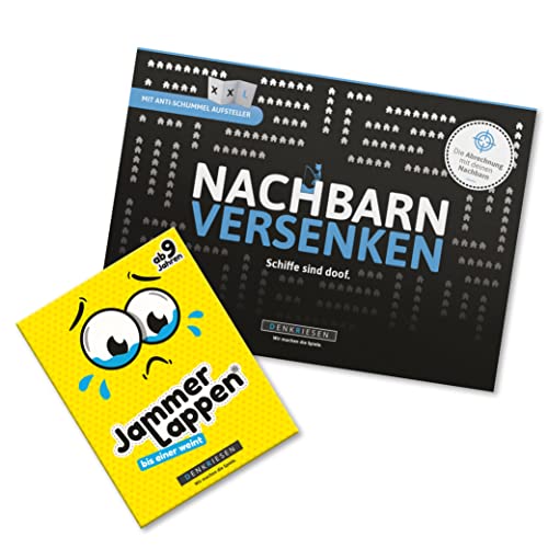 DENKRIESEN Family Pack - JAMMERLAPPEN + NACHBARN VERSENKEN | Familienspiele | Spielblock | Kartenspiel | Geschenkidee von DENKRIESEN