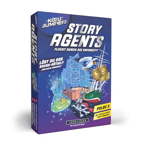 DENKRIESEN - KIBU Jumper® - Story Agents Hamburg | Interaktives Detektivspiel ab 8 Jahren | 1-4 Spieler | Spannendes Sound-Rätsel & Hörspiel | Escape Game für Familie & Freunde | 40-60 Min. Spielzeit von DENKRIESEN