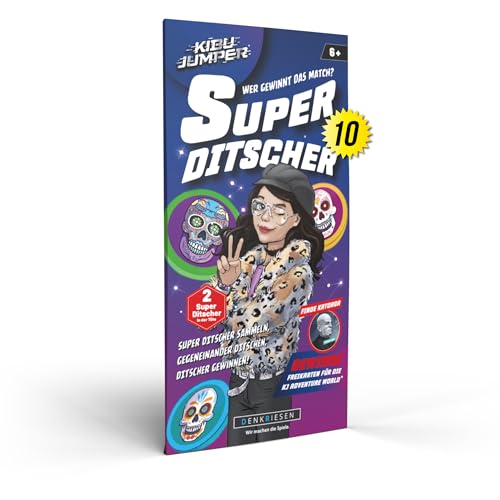 DENKRIESEN - KIBU Jumper® - Super Ditscher Wer gewinnt das Match? Lustiges Geschicklichkeitsspiel ab 6 Jahren | Ditschen, Sammeln & Gewinnen | Familienspiel für Kinder & Erwachsene | 10x 2er Pack von DENKRIESEN