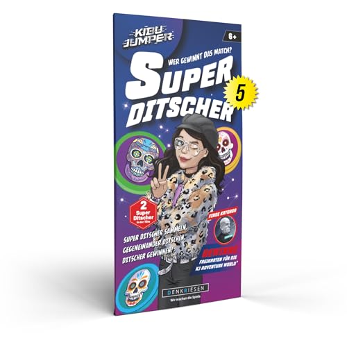 DENKRIESEN - KIBU Jumper® - Super Ditscher Wer gewinnt das Match? Lustiges Geschicklichkeitsspiel ab 6 Jahren | Ditschen, Sammeln & Gewinnen | Familienspiel für Kinder & Erwachsene | 5X 2er Pack von DENKRIESEN
