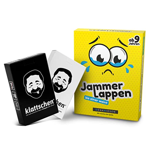 DENKRIESEN Party Pack - JAMMERLAPPEN + klattschen Das wahrscheinlich Beste Trinkspiel Aller Zeiten Doppelpack | Partyspiele | Geschenkidee DENKRIESEN Party Pack - JAMMERLAPPEN + klattschen Das wahrscheinlich Beste Trinkspiel Aller Zeiten Doppelpack | Partyspiele | Geschenkidee von DENKRIESEN