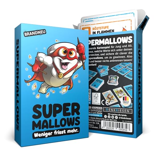 DENKRIESEN - Supermallows® – Weniger frisst mehr | Kartenspiel | Ab 9 Jahren | 2-6 Spieler | Familienspiel | Lustiges Spiel für Spieleabende | Perfekt für Kinder und Erwachsene von DENKRIESEN