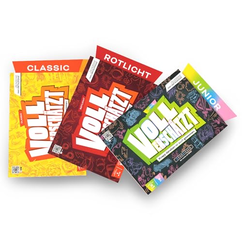 DENKRIESEN - VOLL VERSCHÄTZT! 3er Bundle | Classic, Junior & Rotlicht Edition | DIN A4 Spielblöcke | Lustiges Schätzspiel | Familienspiel | Partyspiel | Geschenkidee | Antworten mit auf dem Block von DENKRIESEN