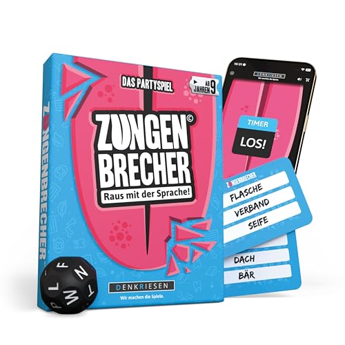 DENKRIESEN - Zungenbrecher© - Raus mit der Sprache! | Familienspiel | Kartenspiel | Reisespiel | Partyspiel | Ab 9 Jahren | Lustiges Kinderspiel | Perfekte Geschenkidee | Spaß garantiert! von DENKRIESEN