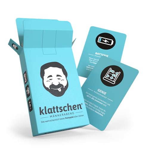 DENKRIESEN - klattschen® Männerabend | Das ultimative Partyspiel für legendäre Abende | Kartenspiel für 2+ Spieler ab 16+ Jahren | Lustige und spaßige Spieleabende garantiert! | Geschenkidee von DENKRIESEN