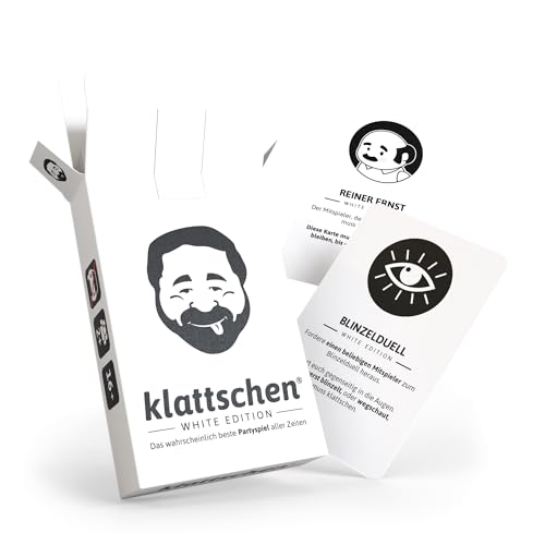 DENKRIESEN klattschen® WHITE EDITION - Offizielle Erweiterung des Partyspiel | Kartenspiel für jeden lustigen Spieleabend | Gesellschaftsspiel ab 2 Spieler | Spaßige & witzige Spielrunden ab 16 Jahren von DENKRIESEN