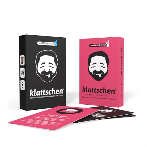 DENKRIESEN - klattschen® & klattschen® Mädelsabend - Das wahrscheinlich Beste Trinkspiel Aller Zeiten | Partyspiel | Kartenspiel | Spieleabend | Wasserfeste Karten | Perfekt zum Jungesellenabschied von DENKRIESEN