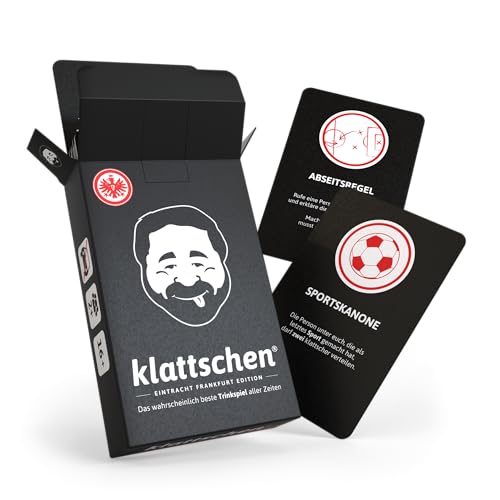 Klattschen® – Eintracht Frankfurt Edition ab 16 Jahren für 2+ Spieler | Trinkspiel als Frankfurt-Fanartikel | Trinkspiel mit Spannung, Spaß & Fußball-Feeling | 60 Karten mit kreativen Aufgaben von DENKRIESEN
