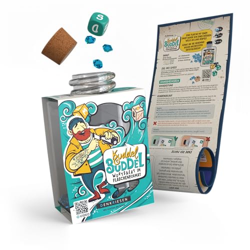 Kuddel Buddel - das Würfelspiel für Kinder & Familien ab 8 Jahren | Reaktionsspiel und Gesellschaftsspiel für 2–6 Spieler | ein Aktionsspiel für ca. 10–15min inkl. Diamanten, Flasche und Würfel Kuddel Buddel - das Würfelspiel für Kinder & Familien ab 8 Jahren | Reaktionsspiel und Gesellschaftsspiel für 2–6 Spieler | ein Aktionsspiel für ca. 10–15min inkl. Diamanten, Flasche und Würfel von DENKRIESEN