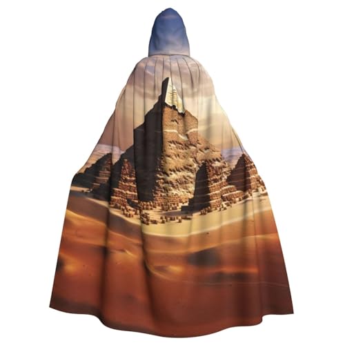Kapuzenumhang mit ägyptischer Pyramide in der Wüste, für Erwachsene, Halloween-Kostümparty von DENMER