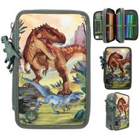 DEPESCHE 11772 Dino World 3-Fach Federtasche LED Landschaft von DEPESCHE DINO WORLD